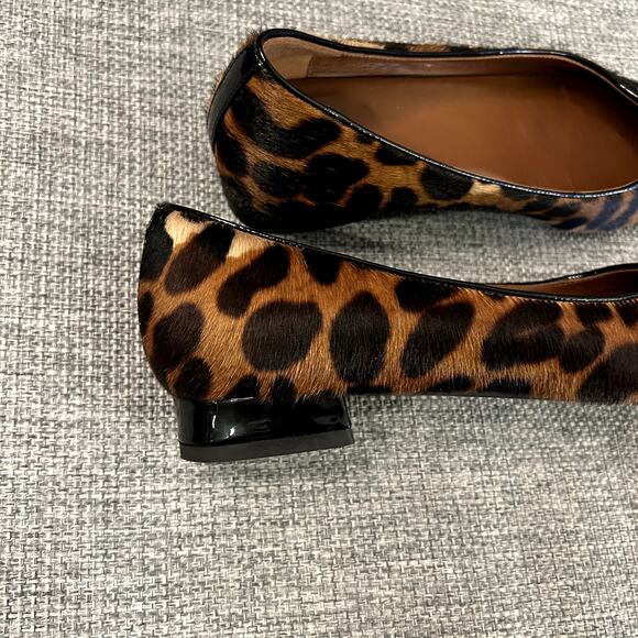 EUC Aquatalia Penina Calf Hair Leopard Flats Size 7 Pointed Toe Italian Designer - Picture 6 of 16